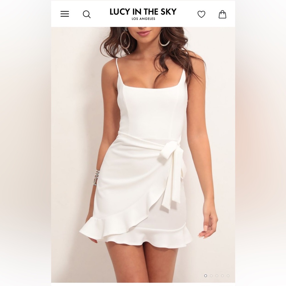 Lucy in the Sky White Wrap Dress (Size: S)